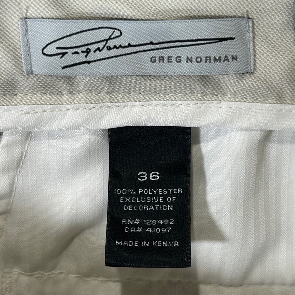 Greg Norman Mens Golf Shorts Size 36 Stone Beige Flat Front Performance - Picture 6 of 9